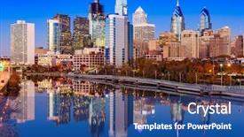  Presentation with philadelphia - PPT layouts with ascension - philadelphia pennsylvania usa skyline background and a ocean colored foreground
