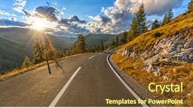  Presentation with alpine - Audience pleasing PPT layouts consisting of ascent - beautiful autumn alpine highway backdrop and a tawny brown colored foreground