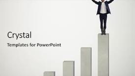  Presentation with winner - Slides enhanced with ascent - happy businessman winner standing background and a white colored foreground