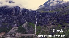  Presentation with mountain - PPT theme featuring ascent - trollstigen troll's footpath serpentine mountain background and a dark gray colored foreground
