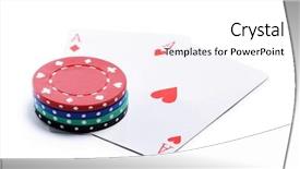  Presentation with casino - Presentation theme having ases and casino chips isolated background and a white colored foreground