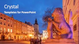  Presentation with lion - Slide deck having asett - beautiful night view background and a teal colored foreground