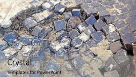  Presentation with cracked pavement concrete broken road - Amazing PPT layouts having asett - broken pavement close up backdrop and a light gray colored foreground