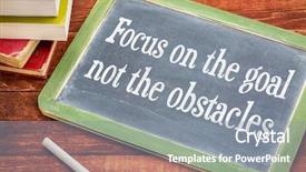  Presentation with rustic blackboard - Cool new PPT theme with asett - focus on the goal not backdrop and a gray colored foreground