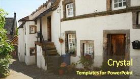 Presentation with old house - Colorful slide deck enhanced with asett - old house in culross scotland backdrop and a tawny brown colored foreground