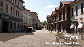  Presentation with old film - Beautiful slides featuring asett - old town scenery on mosfilm backdrop and a coral colored foreground