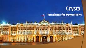  Presentation with museum - Colorful theme enhanced with asett - palace square hermitage museum backdrop and a ocean colored foreground