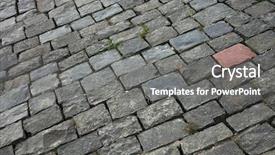  Presentation with pavement - Colorful presentation theme enhanced with asett - sett bricks texture or background backdrop and a gray colored foreground