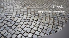  Presentation with paving - Presentation theme having asett - stone pavement texture paving pattern background and a gray colored foreground