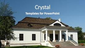  Presentation with white house roof - Beautiful slide set featuring asett - traditional polish style manor house backdrop and a teal colored foreground