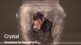  Presentation with lightning - Cool new theme with asfixia - businessman inside a glass jar backdrop and a  colored foreground