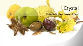  Presentation with life - Amazing slide deck having ash gourd - autumn still life arrangement yellows backdrop and a blonde colored foreground