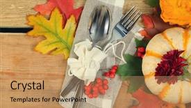  Presentation with ash gourd - Slide deck with ash gourd - orange pumpkins on wooden table background and a  colored foreground