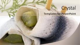  Presentation with ash wednesday - Presentation with ash wednesday - rolled matjes herring fillet background and a coral colored foreground