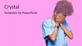  Presentation with doctor african - Slide set featuring ashame - young african american doctor woman background and a white colored foreground