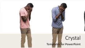  Presentation with crying - Audience pleasing presentation design consisting of ashame - collage of african american man backdrop and a coral colored foreground
