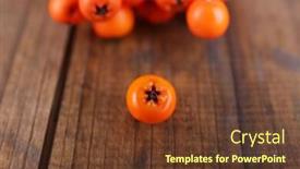  Presentation with brown - Colorful slides enhanced with ashberry-on-brown-wooden-background backdrop and a tawny brown colored foreground