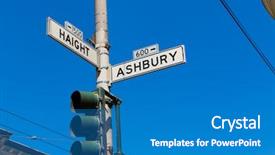  Presentation with san francisco - PPT layouts featuring ashbury street sign junction corner background and a teal colored foreground