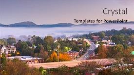  Presentation with asheville - Slides with asheville-north-carolina-usa-downtown background and a light blue colored foreground