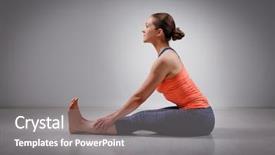  Presentation with business practices - Presentation theme featuring ashtanga vinyasa yoga back bend background and a gray colored foreground