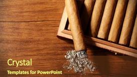  Presentation with burnt - PPT layouts enhanced with ashtray - cigars and burnt one background and a tawny brown colored foreground
