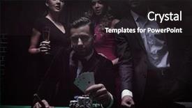  Presentation with rich man - PPT theme consisting of ashtray - rich handsome man smoking cigar background and a dark gray colored foreground