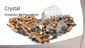  Presentation with maroon and white - Audience pleasing slide set consisting of ashtray and butts sigarette backdrop and a white colored foreground