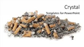  Presentation with simple minimalist white - Presentation theme with ashtray and butts sigarette background and a white colored foreground
