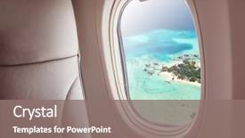  Presentation with maldives - Presentation theme featuring asia - airplane interior with window view background and a gray colored foreground
