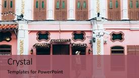  Presentation with thailand - Presentation design consisting of asia - boho girl walking background and a violet colored foreground