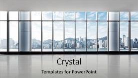  Presentation with cityscape - Colorful theme enhanced with asia - cityscape of hong kong backdrop and a light gray colored foreground