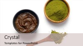  Presentation with herbal - Presentation theme featuring asia - herbal henna powder and henna background and a soft green colored foreground