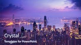  Presentation with hong kong - Presentation theme featuring asia - hong kong from the victoria background and a violet colored foreground
