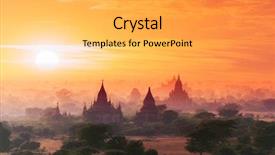  Presentation with magical - Amazing presentation theme having asia - myanmar bagan historical site backdrop and a light gray colored foreground