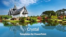  Presentation with ancient asia - Presentation theme having asia - sanphet prasat palace ancient city background and a teal colored foreground