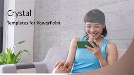  Presentation with movie - Amazing slide deck having asia - woman enjoy the movie backdrop and a light gray colored foreground