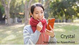  Presentation with video - Amazing presentation theme having asia audience - woman making video call backdrop and a mint green colored foreground