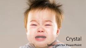  Presentation with baby crying - Slides consisting of asia baby boy crying background and a lemonade colored foreground