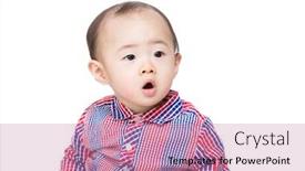  Presentation with asia - PPT theme with asia-baby-boy-feel-surprise background and a coral colored foreground