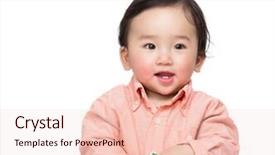  Presentation with baby toy - Slide deck having asia baby boy holding toy block background and a lemonade colored foreground