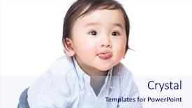  Presentation with baptism baby boy - Beautiful presentation theme featuring asia baby boy making funny backdrop and a sky blue colored foreground