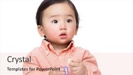  Presentation with baby toy - Audience pleasing presentation design consisting of asia baby boy play toy block backdrop and a lemonade colored foreground