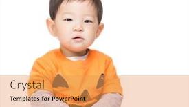  Presentation with asia - Amazing slide set having asia baby boy with halloween dressing backdrop and a yellow colored foreground