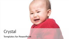  Presentation with crying baby - Audience pleasing PPT layouts consisting of asia baby girl crying backdrop and a white colored foreground