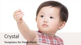  Presentation with asia - Presentation theme with asia baby girl hand up background and a lemonade colored foreground