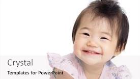 Presentation with baby smile - PPT layouts consisting of asia baby girl smile background and a lemonade colored foreground