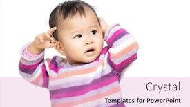  Presentation with asia - Colorful presentation enhanced with asia baby girl touch her head backdrop and a lilac colored foreground