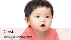  Presentation with asia - Cool new slide set with asia baby girl backdrop and a coral colored foreground