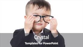  Presentation with women glass ceiling business cartoon - Colorful theme enhanced with asia business baby wear glasses backdrop and a dark gray colored foreground