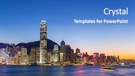  Presentation with hong kong - Amazing presentation theme having asia city - hong kong skyline backdrop and a  colored foreground
